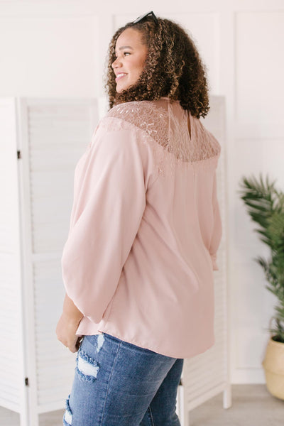 Straight Laced Blouse In Blush