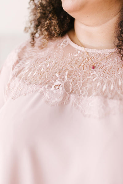 Straight Laced Blouse In Blush