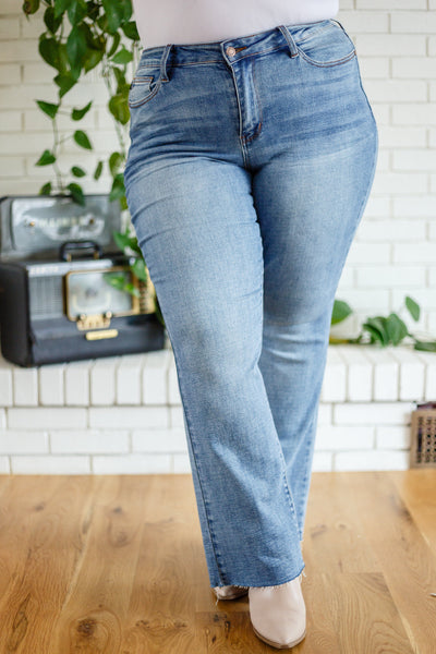 Sabrina Raw Hem Bootcut Jeans