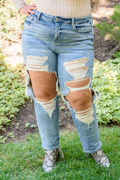 Sadie Vintage Straight Cut Destroy Jeans