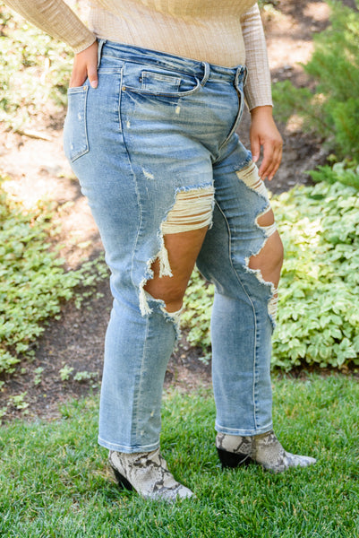 Sadie Vintage Straight Cut Destroy Jeans