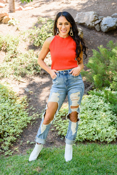 Sadie Vintage Straight Cut Destroy Jeans