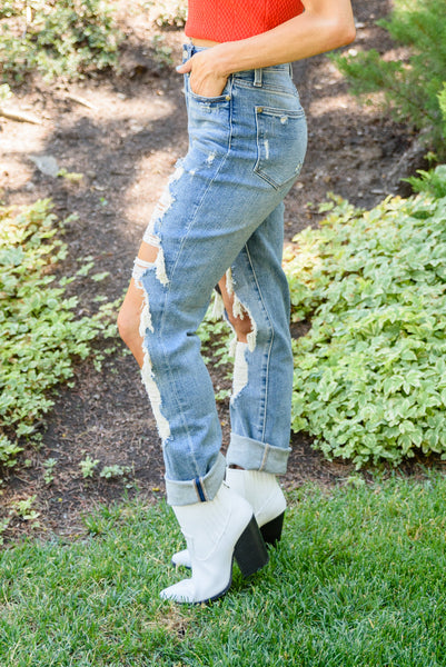 Sadie Vintage Straight Cut Destroy Jeans