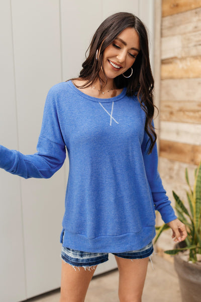 Sadie's Simple Sweater in Blue