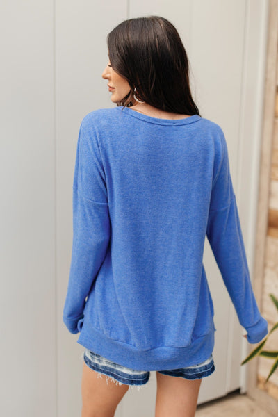 Sadie's Simple Sweater in Blue