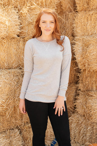 Sadie's Simple Sweater in Gray