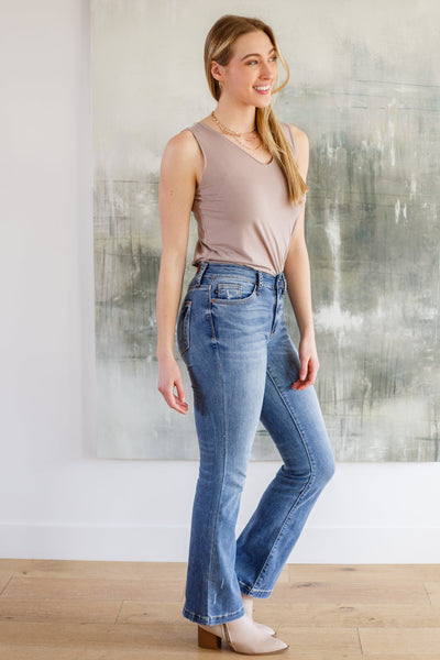 Shauna Mid Rise Braided Belt Loop Jeans