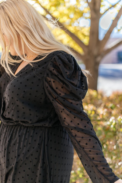 Sheer Sleeve Little Black Dress