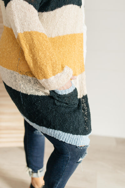 Sheer and Classic Cardigan in Blue