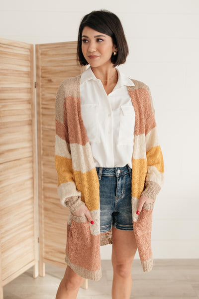 Sheer and Classic Cardigan in Mauve