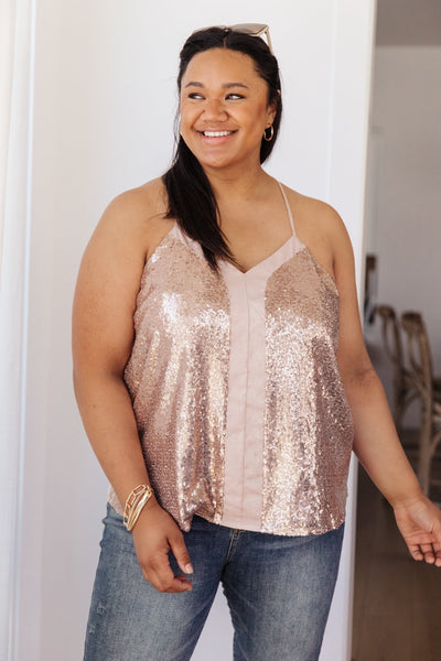 Shine Bright Tank in Champagne