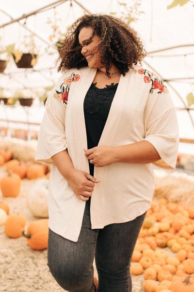 Shoulder Details Cream Cardigan