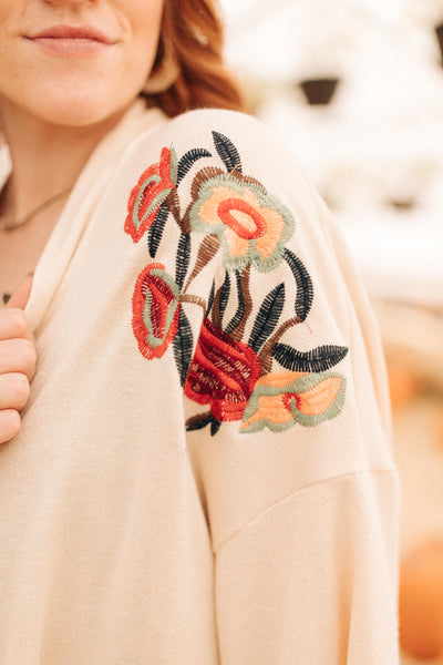 Shoulder Details Cream Cardigan