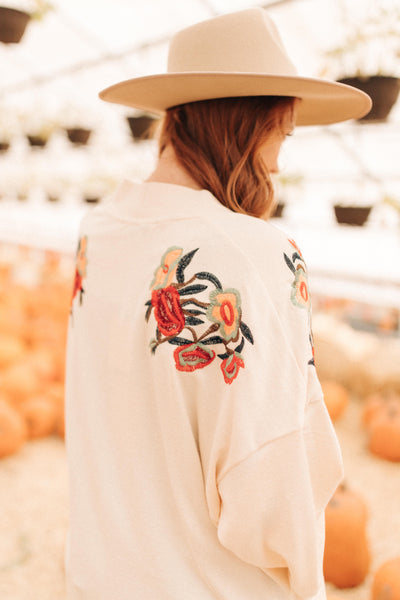 Shoulder Details Cream Cardigan