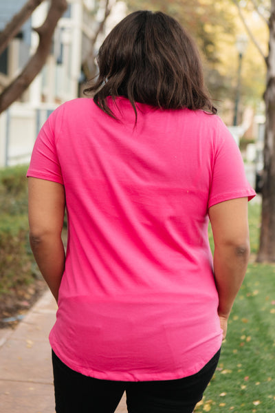 Side Strap Tee in Hot Pink