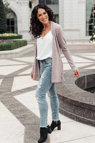 DOORBUSTER Sienna Sweater knit Cardigan In Light Blush