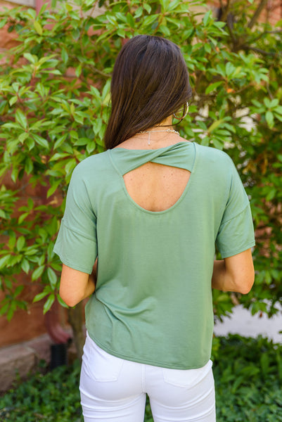 Simple One Twist Tee In Olive