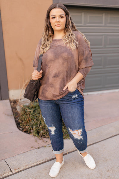 Slouchy Sleeve Top in Mocha