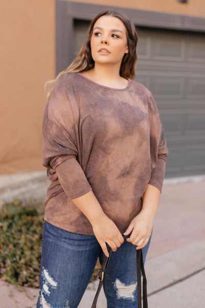 Slouchy Sleeve Top in Mocha