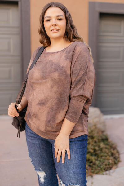 Slouchy Sleeve Top in Mocha