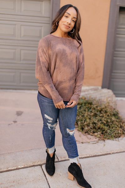 Slouchy Sleeve Top in Mocha