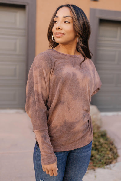 Slouchy Sleeve Top in Mocha