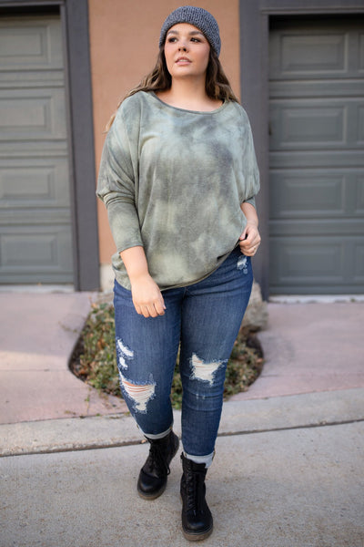 Slouchy Sleeve Top in Olive