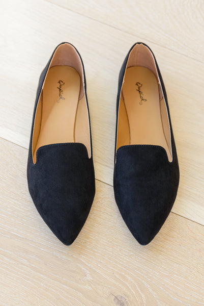 So Classic Suede Flats In Black