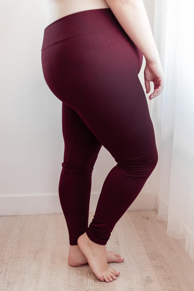 So Soft Inside Leggings in Burgundy