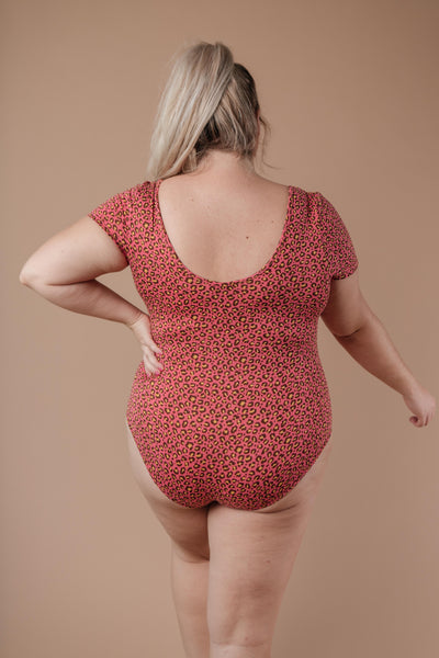 So Sultry Spotted Bodysuit In Rose