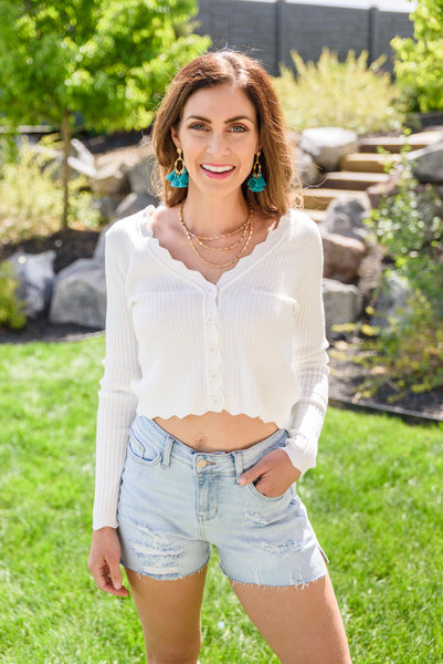 Softness Scalloped Cardigan