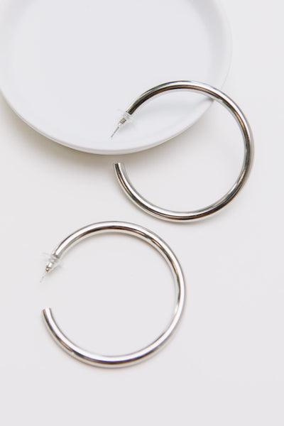 Solid Silver Hoops