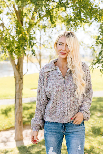 Speckled Gray Pullover Sweater