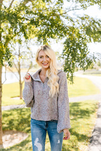 Speckled Gray Pullover Sweater