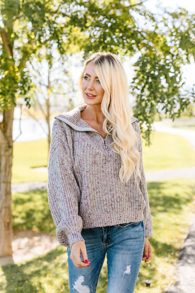 Speckled Gray Pullover Sweater