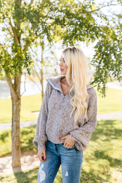 Speckled Gray Pullover Sweater