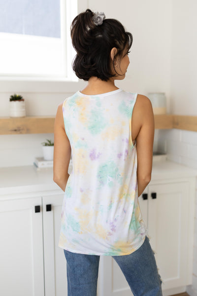 Spotty Connection Tank In Lilac & Mint