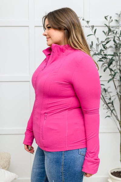 Staying Swift Activewear Jacket in Raspberry