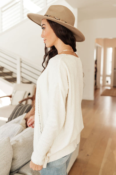 Stitched Up Sweater in Cream