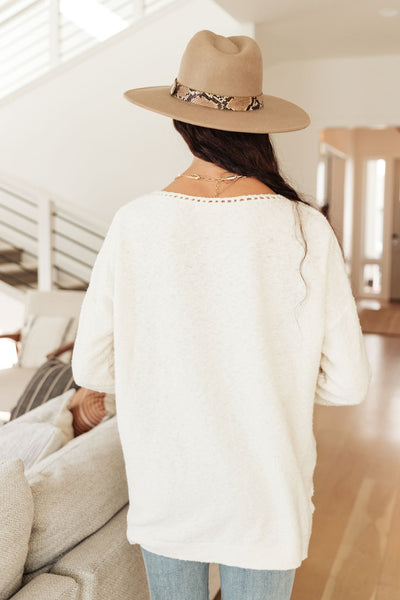 Stitched Up Sweater in Cream