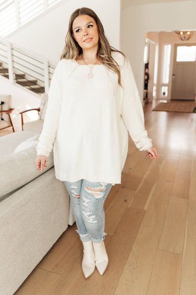 Stitched Up Sweater in Cream