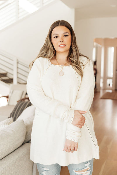 Stitched Up Sweater in Cream