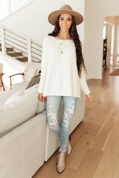 Stitched Up Sweater in Cream