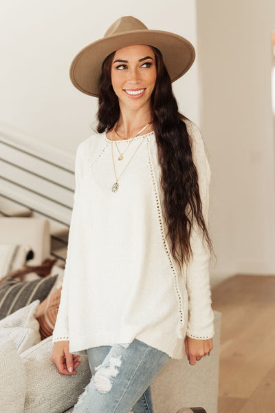 Stitched Up Sweater in Cream