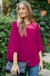 Straight Laced Blouse In Berry