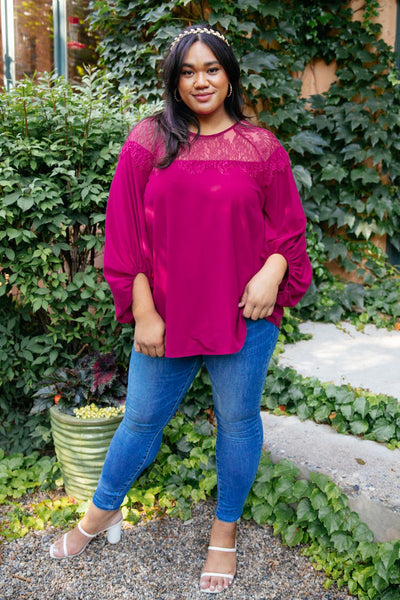 Straight Laced Blouse In Berry