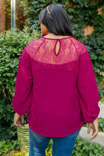 Straight Laced Blouse In Berry