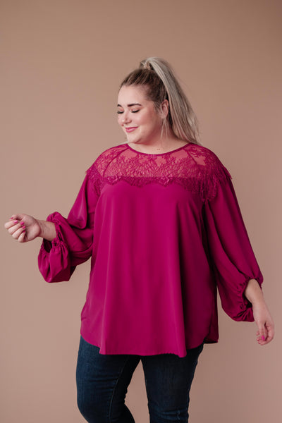 Straight Laced Blouse In Berry