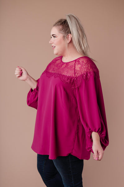 Straight Laced Blouse In Berry