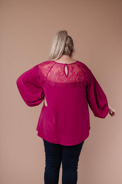 Straight Laced Blouse In Berry